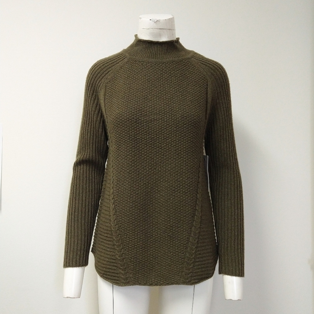Olive Mock Neck Sweater Size S